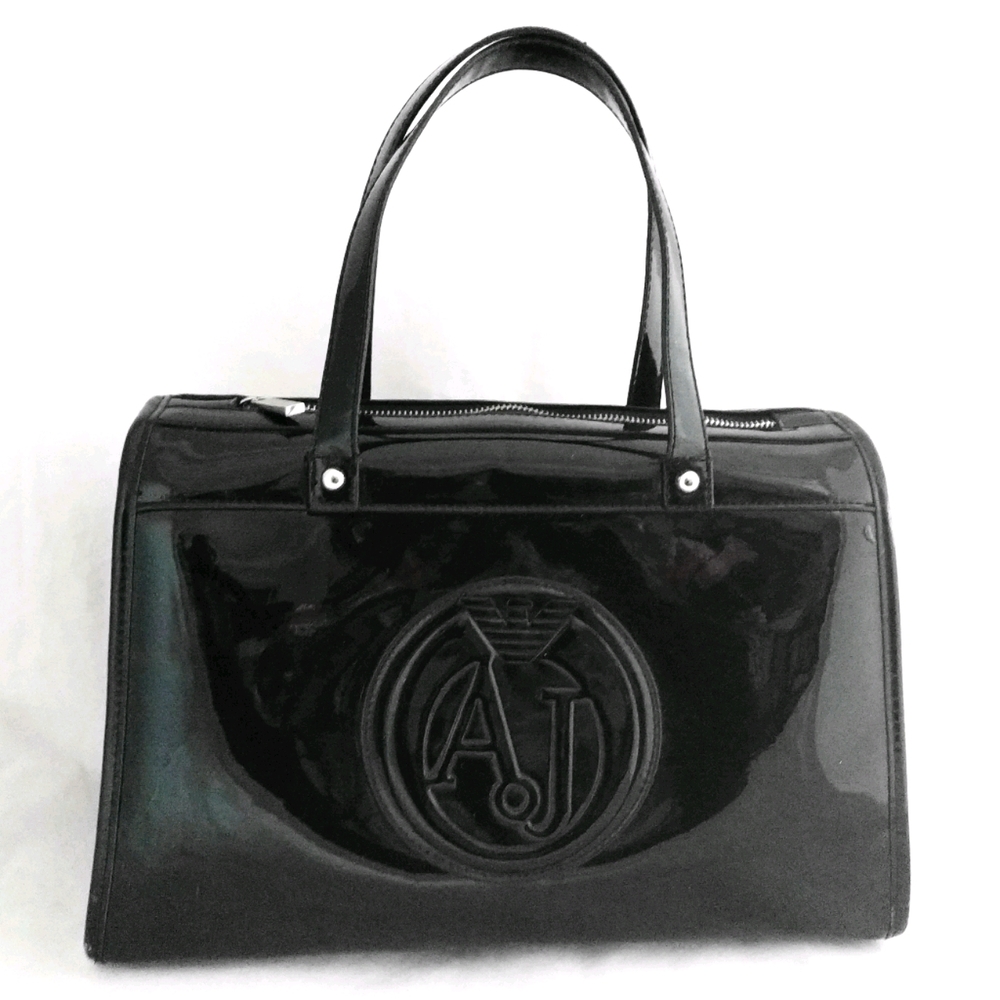 ARMANI JEANS boston bag/ hard handles bag